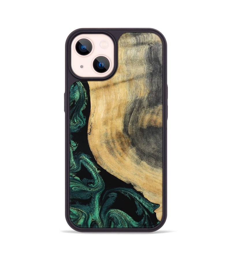 iPhone 14 Wood Phone Case - Evander (Green, 798950)
