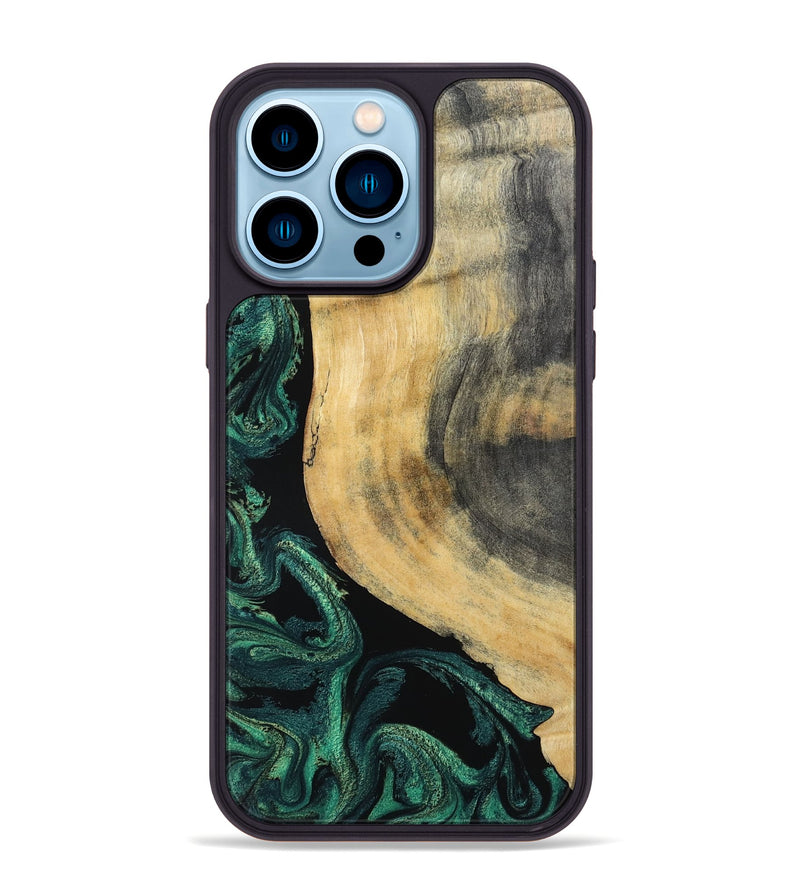 iPhone 14 Pro Max Wood Phone Case - Evander (Green, 798950)