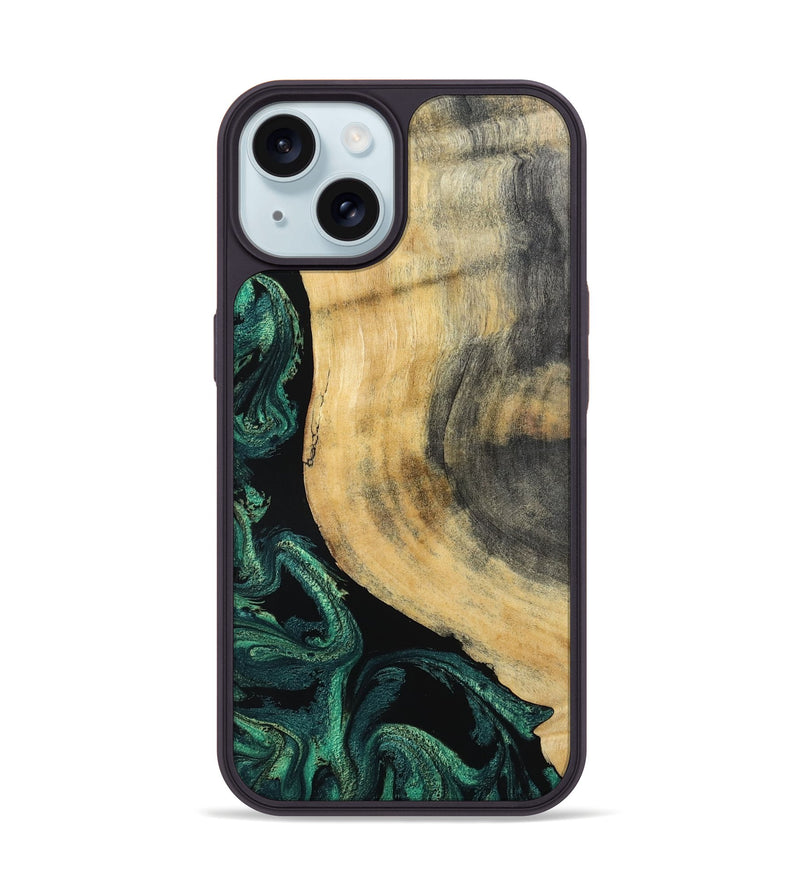 iPhone 15 Wood Phone Case - Evander (Green, 798950)