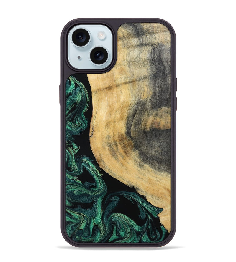 iPhone 15 Plus Wood Phone Case - Evander (Green, 798950)