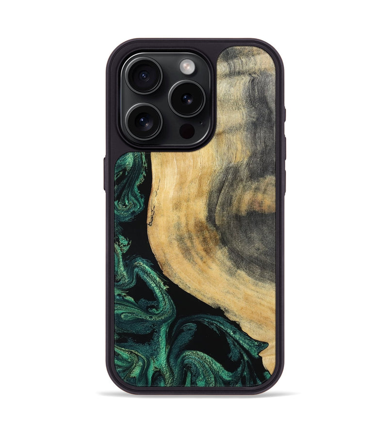 iPhone 15 Pro Wood Phone Case - Evander (Green, 798950)
