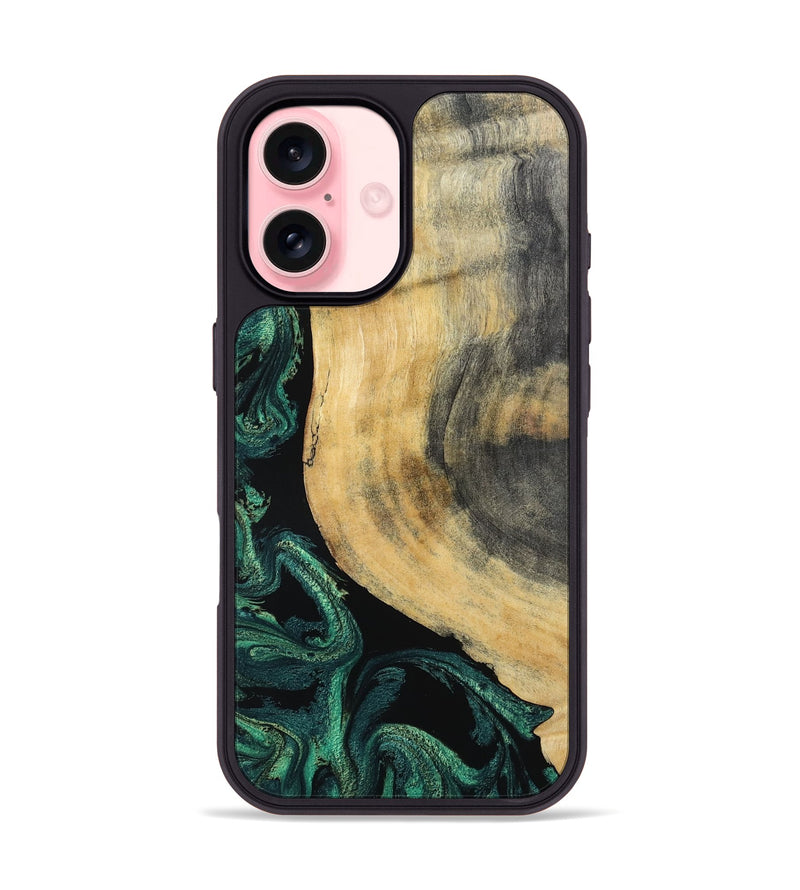 iPhone 16 Wood Phone Case - Evander (Green, 798950)