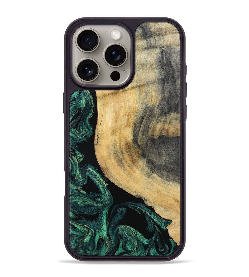 iPhone 16 Pro Max Wood Phone Case - Evander (Green, 798950)