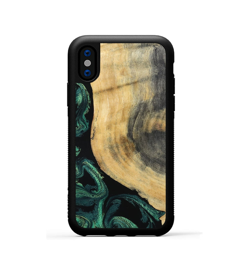 iPhone Xs Wood Phone Case - Evander (Green, 798950)
