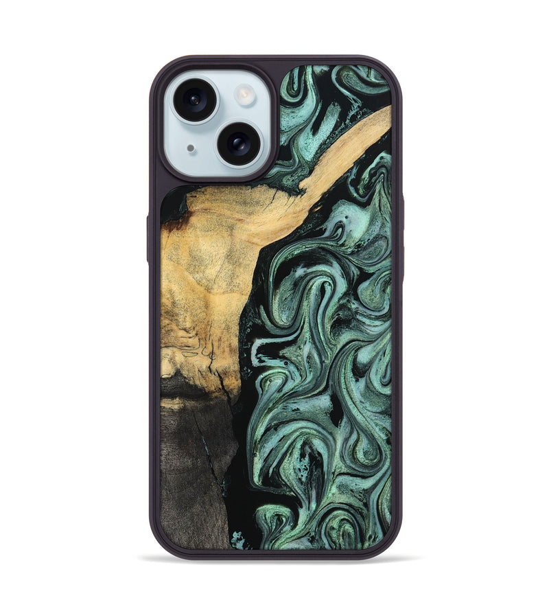 iPhone 15 Wood Phone Case - Annetta (Green, 798951)