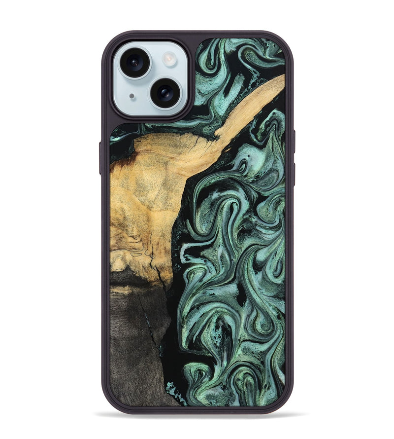 iPhone 15 Plus Wood Phone Case - Annetta (Green, 798951)