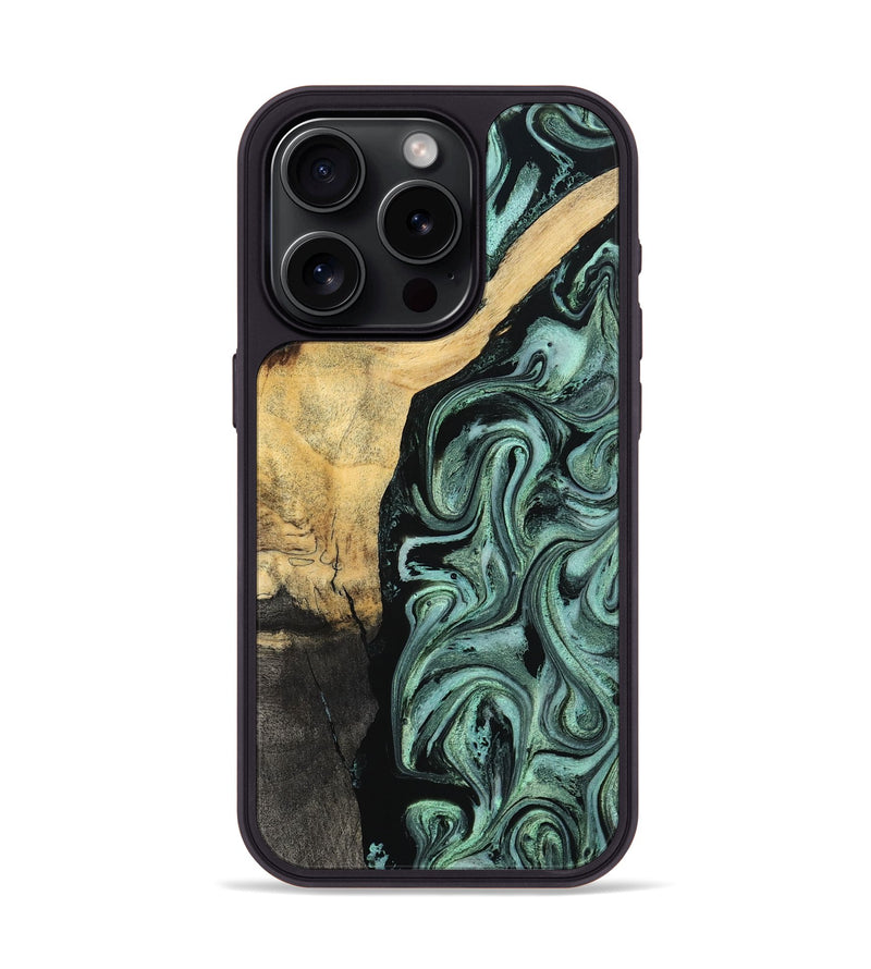 iPhone 15 Pro Wood Phone Case - Annetta (Green, 798951)