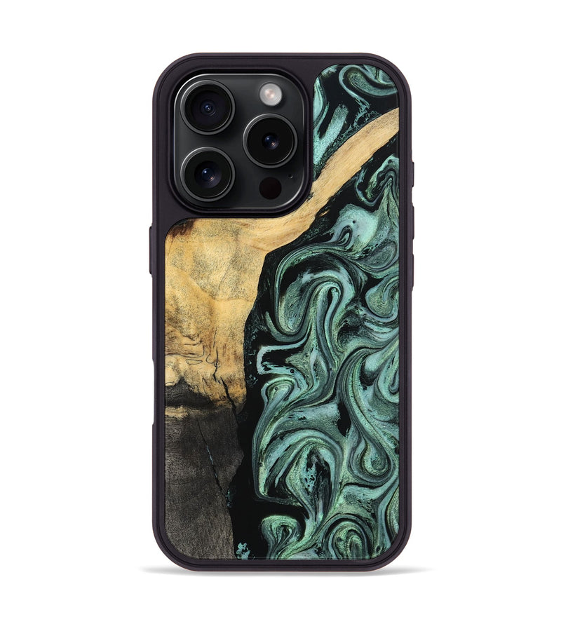 iPhone 16 Pro Wood Phone Case - Annetta (Green, 798951)
