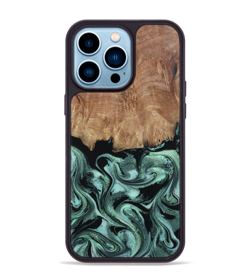 iPhone 14 Pro Max Wood Phone Case - Leone (Green, 798952)