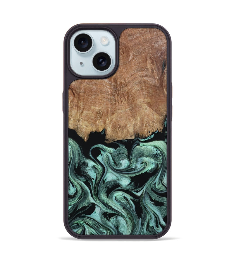 iPhone 15 Wood Phone Case - Leone (Green, 798952)