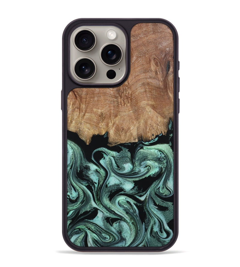 iPhone 15 Pro Max Wood Phone Case - Leone (Green, 798952)