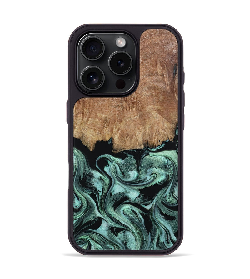 iPhone 16 Pro Wood Phone Case - Leone (Green, 798952)