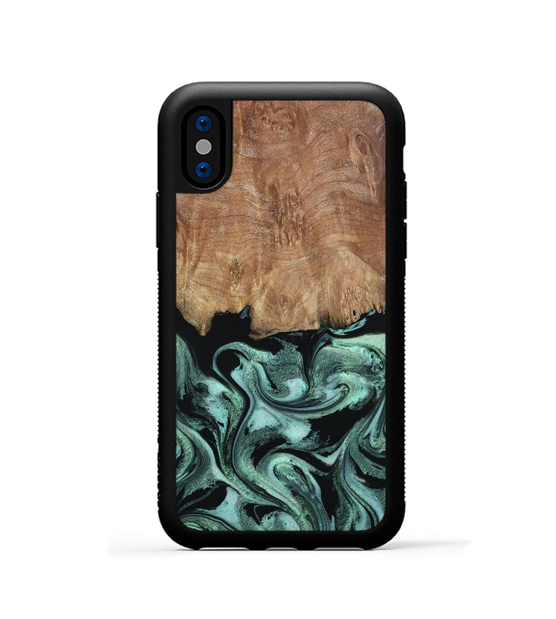 iPhone Xs Wood Phone Case - Leone (Green, 798952)