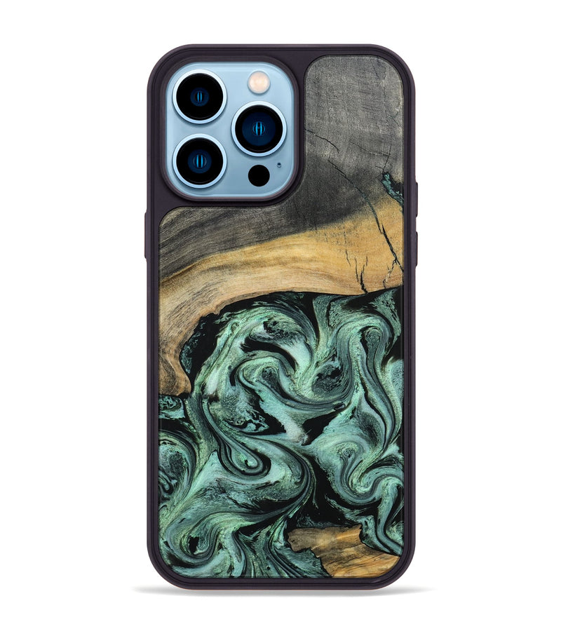 iPhone 14 Pro Max Wood Phone Case - Cami (Green, 798953)