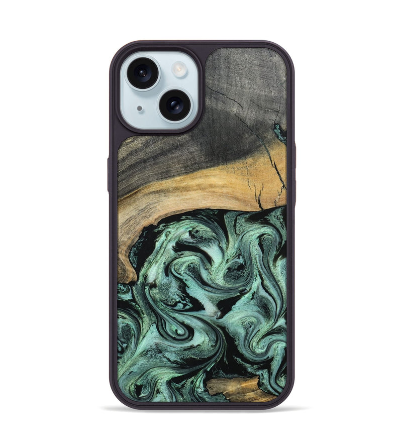 iPhone 15 Wood Phone Case - Cami (Green, 798953)