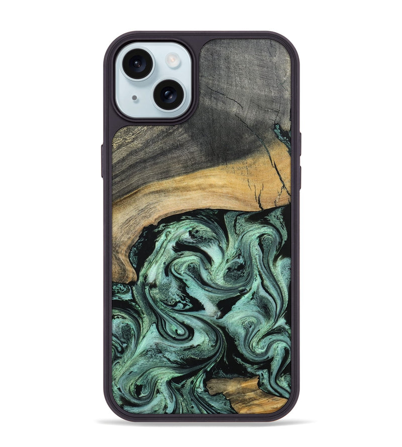 iPhone 15 Plus Wood Phone Case - Cami (Green, 798953)