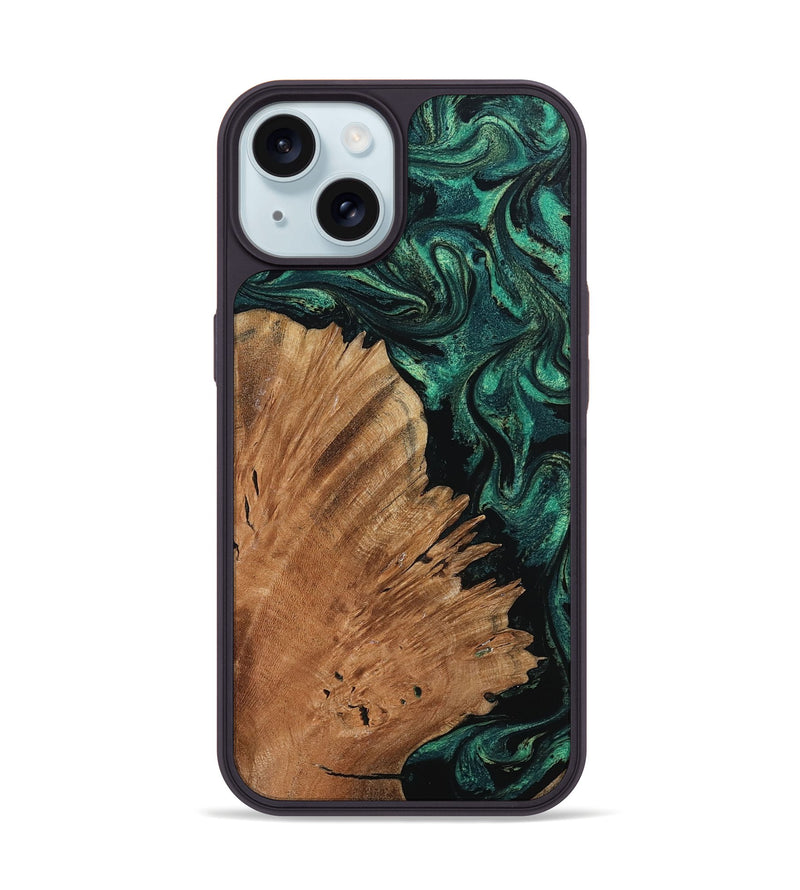 iPhone 15 Wood Phone Case - Floy (Green, 798955)