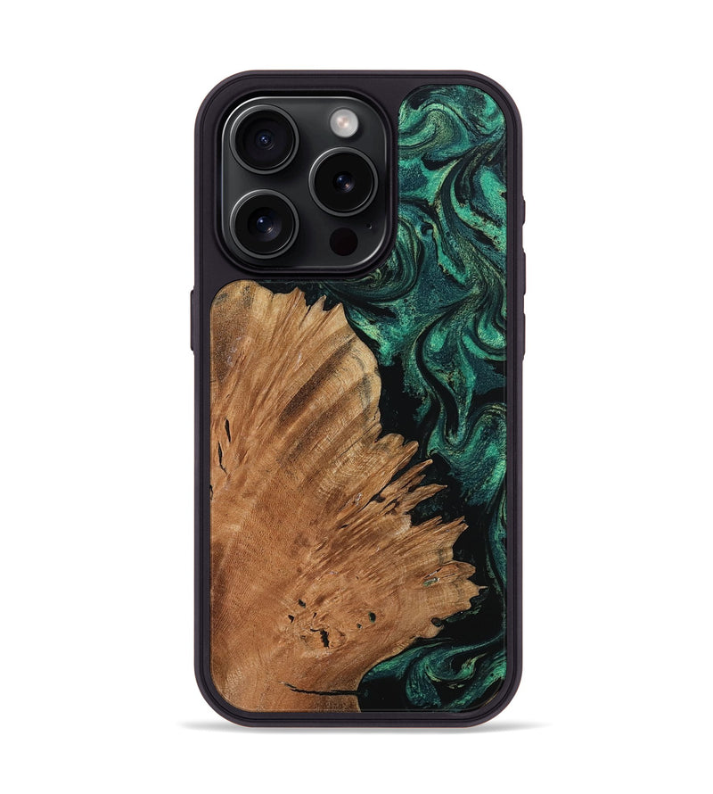 iPhone 15 Pro Wood Phone Case - Floy (Green, 798955)