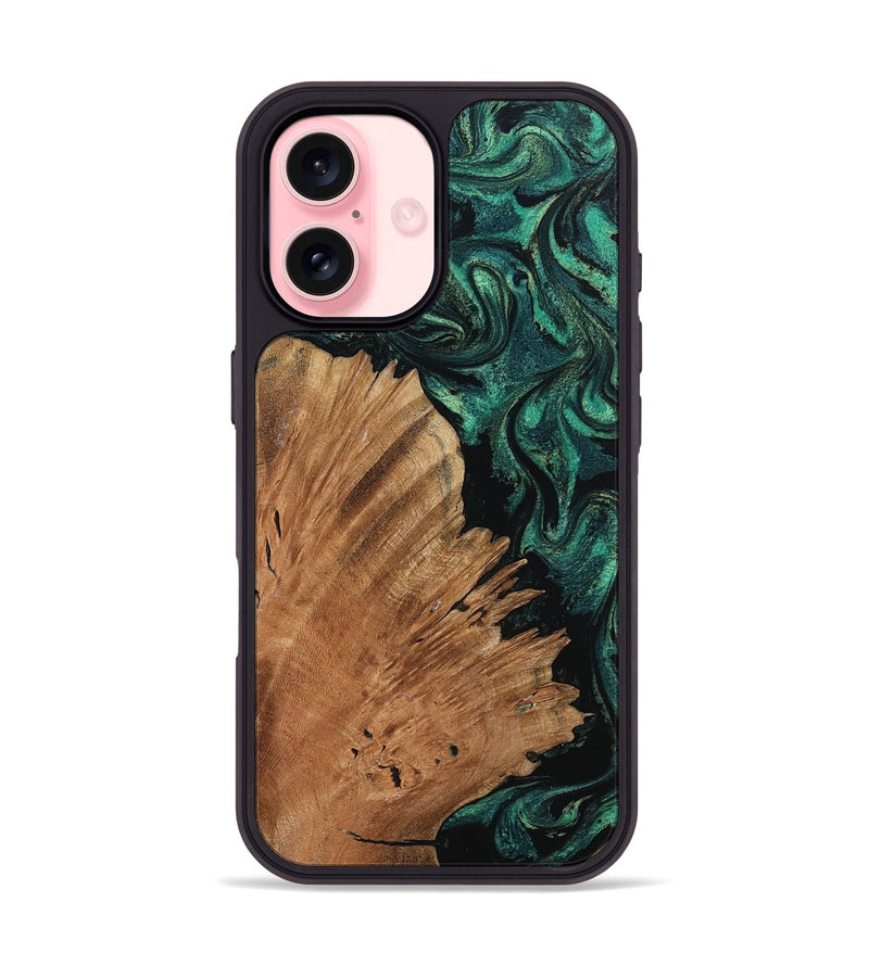 iPhone 16 Wood Phone Case - Floy (Green, 798955)
