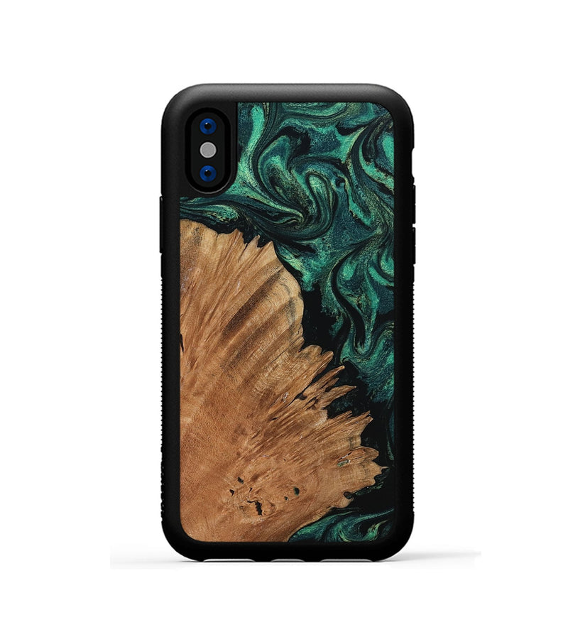 iPhone Xs Wood Phone Case - Floy (Green, 798955)