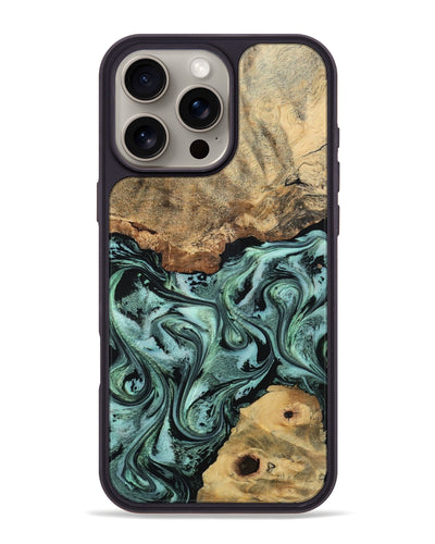 iPhone 16 Pro Max Wood Phone Case - Casen (Green, 798956)
