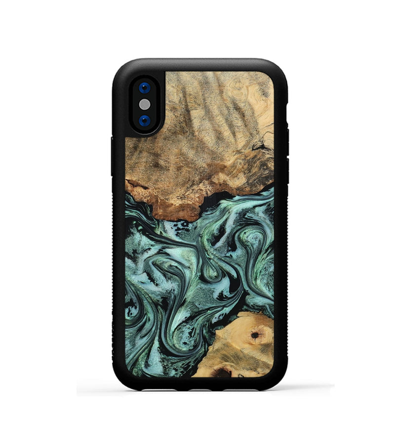 iPhone Xs Wood Phone Case - Casen (Green, 798956)