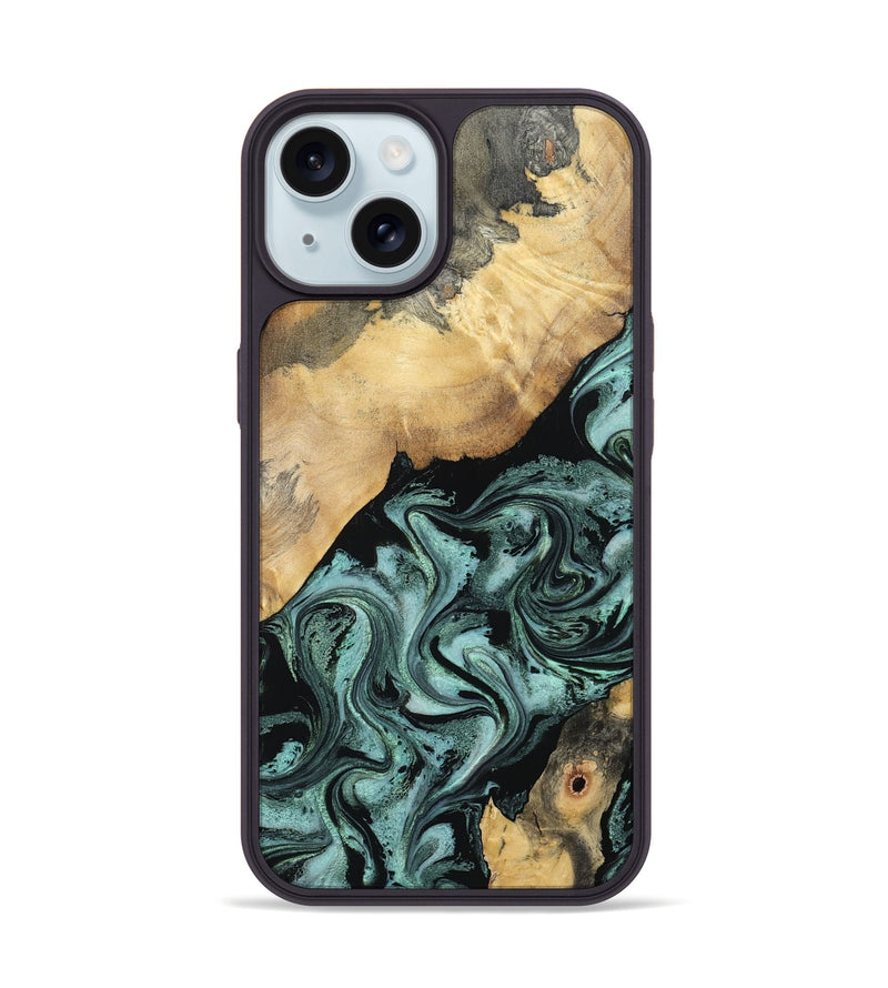 iPhone 15 Wood Phone Case - Gregory (Green, 798957)