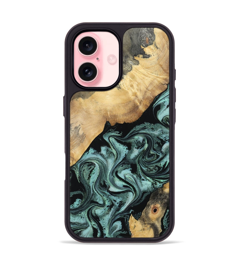 iPhone 16 Wood Phone Case - Gregory (Green, 798957)