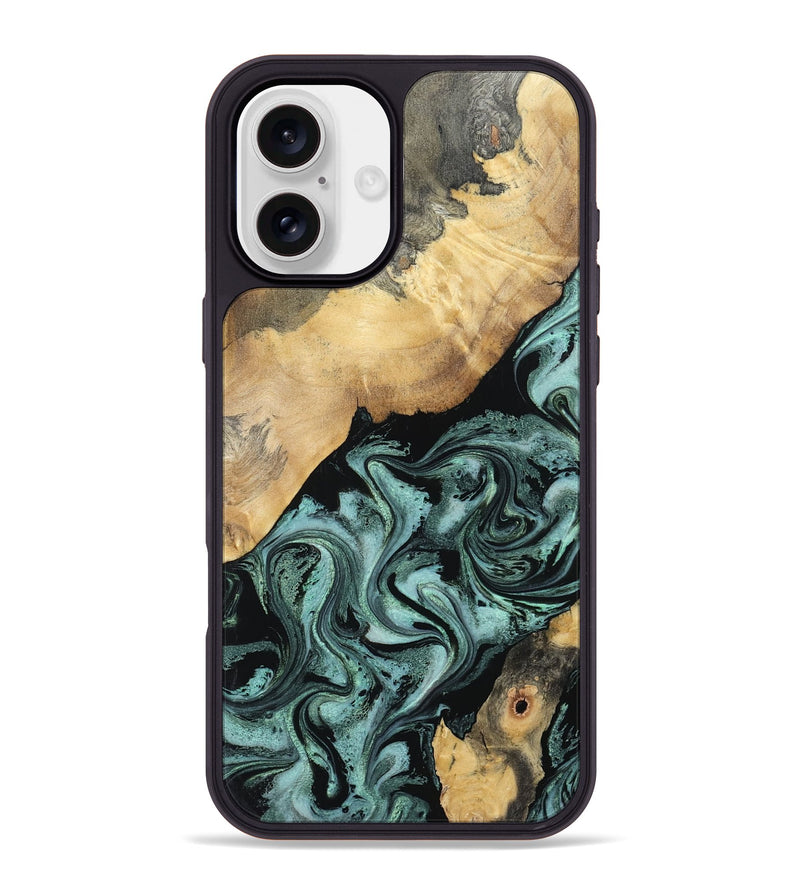 iPhone 16 Plus Wood Phone Case - Gregory (Green, 798957)