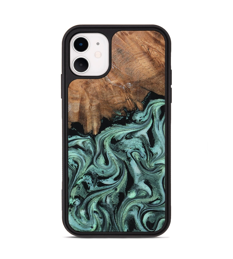 iPhone 11 Wood Phone Case - Maryjo (Green, 798958)