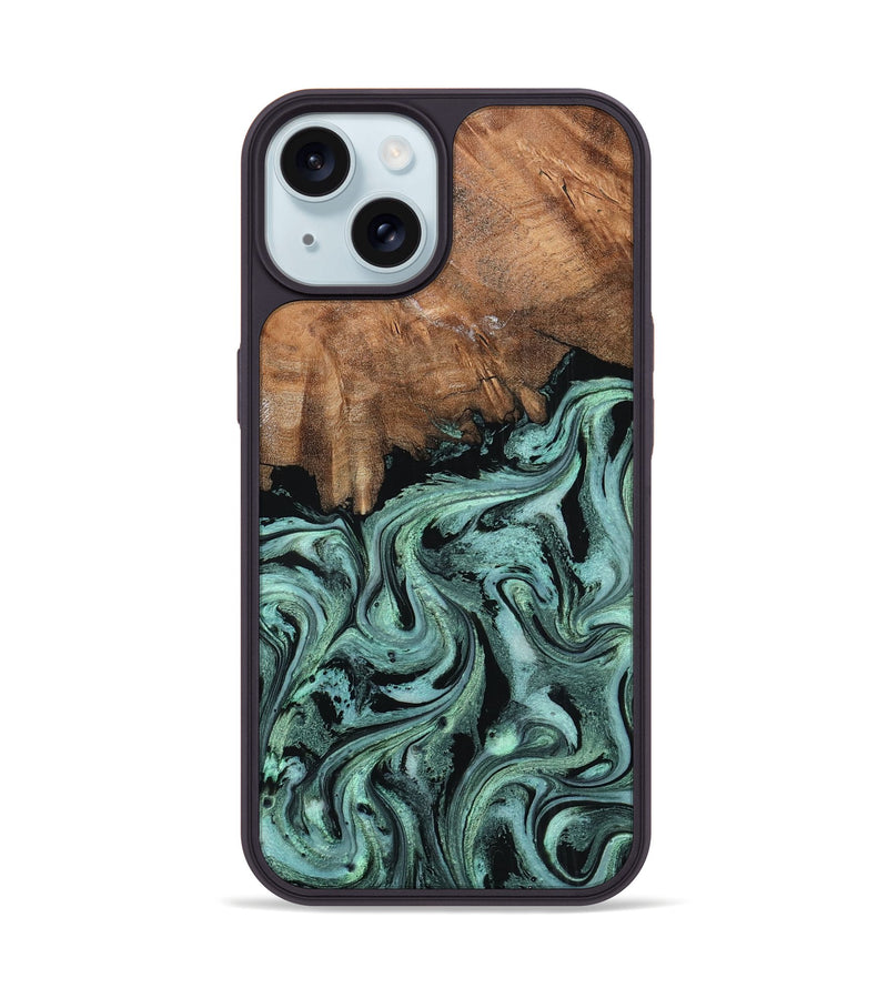 iPhone 15 Wood Phone Case - Maryjo (Green, 798958)