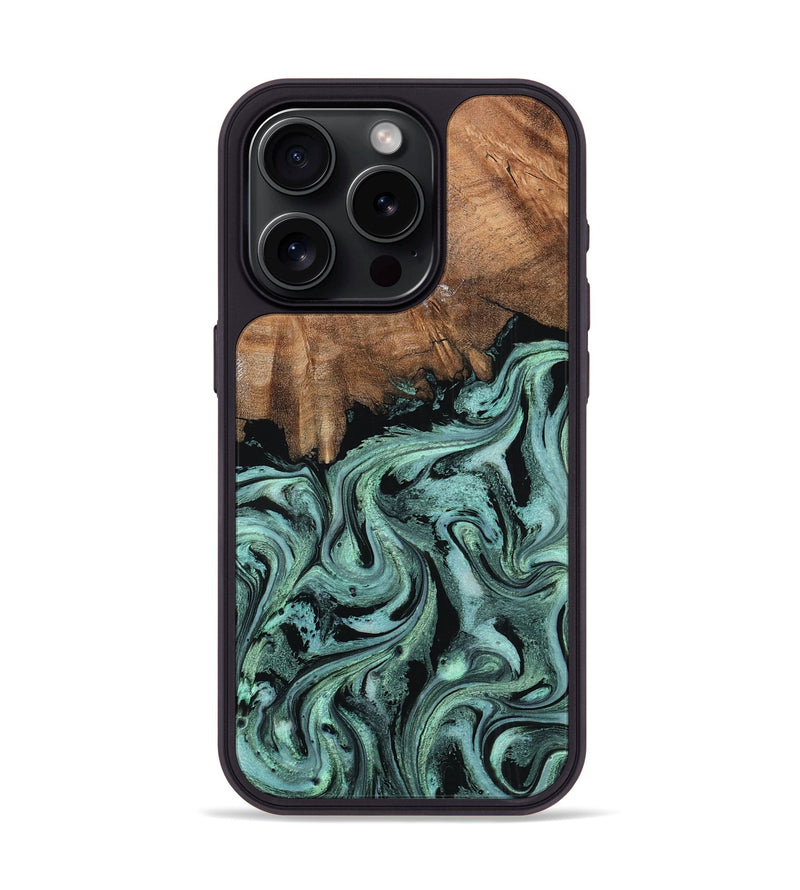iPhone 15 Pro Wood Phone Case - Maryjo (Green, 798958)