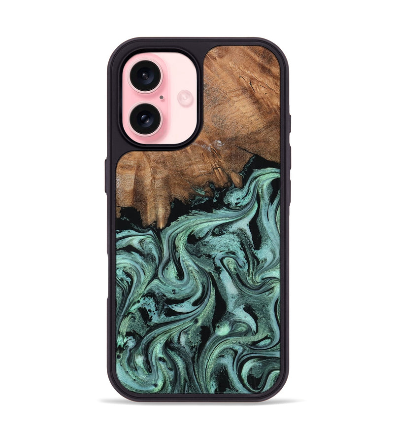 iPhone 16 Wood Phone Case - Maryjo (Green, 798958)
