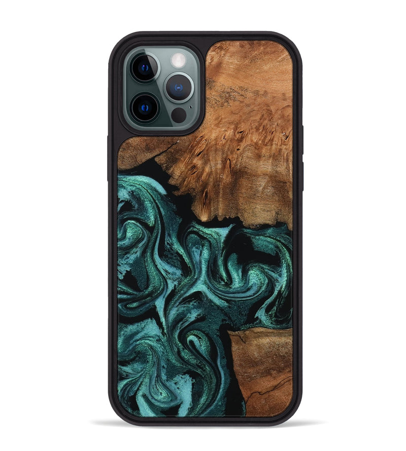 iPhone 12 Pro Max Wood Phone Case - Keri (Green, 798962)