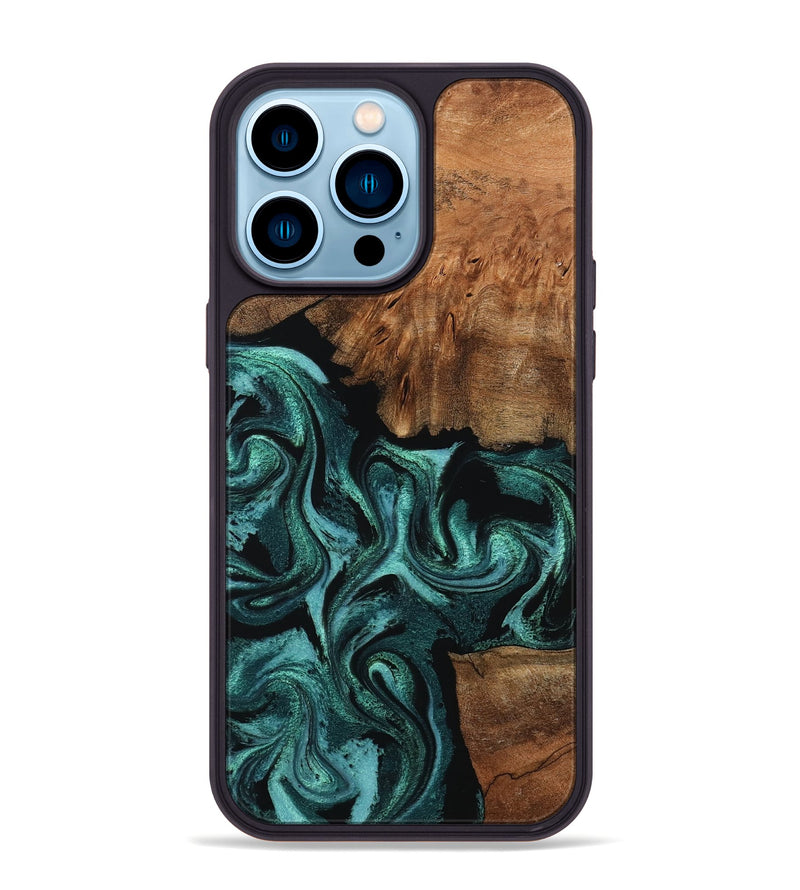 iPhone 14 Pro Max Wood Phone Case - Keri (Green, 798962)