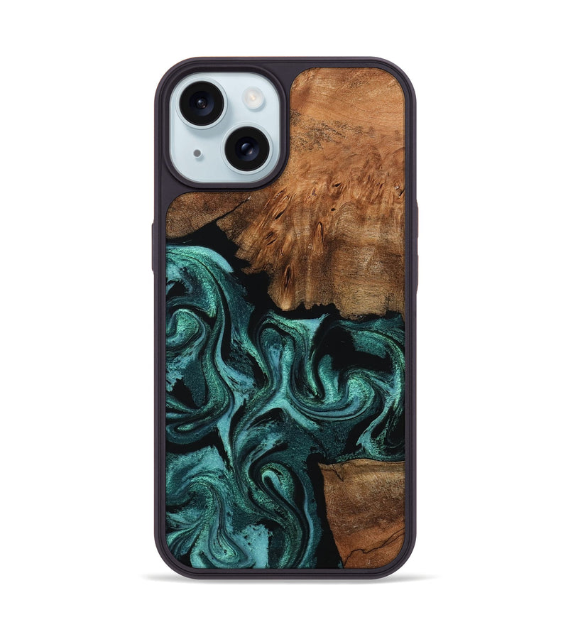 iPhone 15 Wood Phone Case - Keri (Green, 798962)