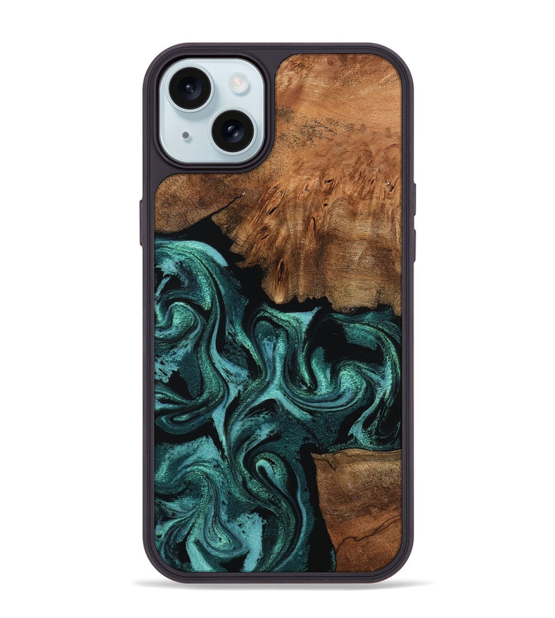 iPhone 15 Plus Wood Phone Case - Keri (Green, 798962)