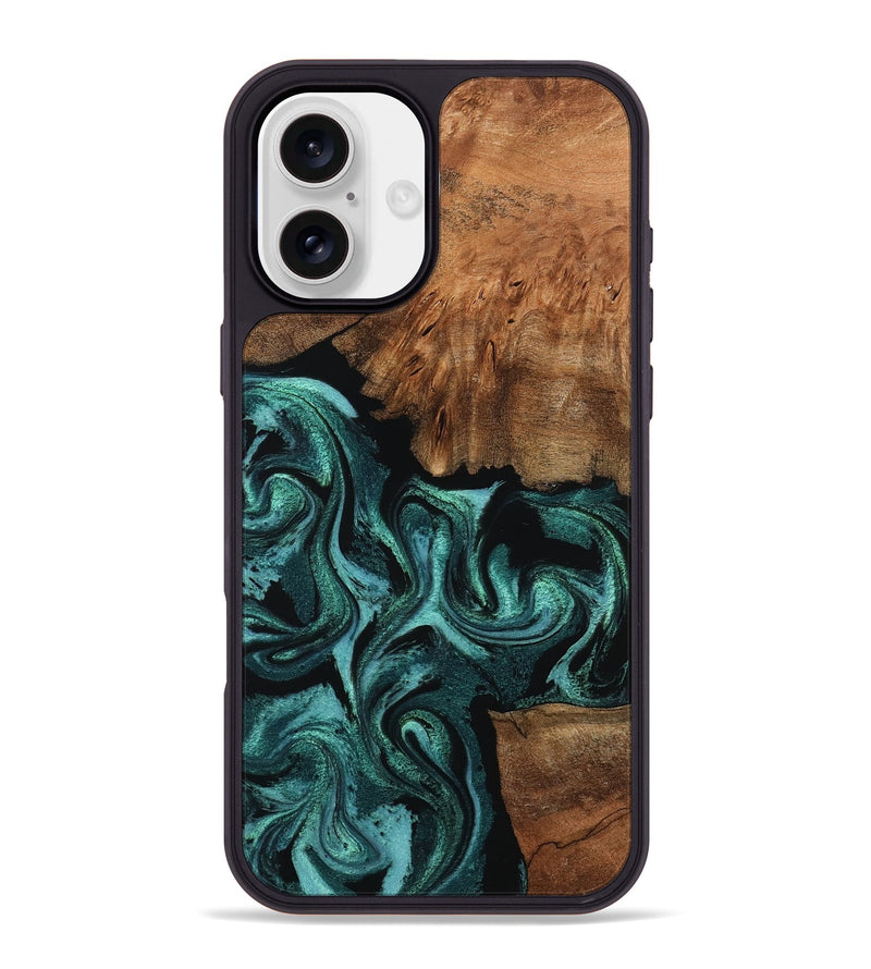 iPhone 16 Plus Wood Phone Case - Keri (Green, 798962)
