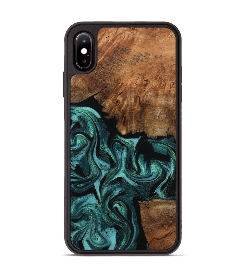 iPhone Xs Max Wood Phone Case - Keri (Green, 798962)