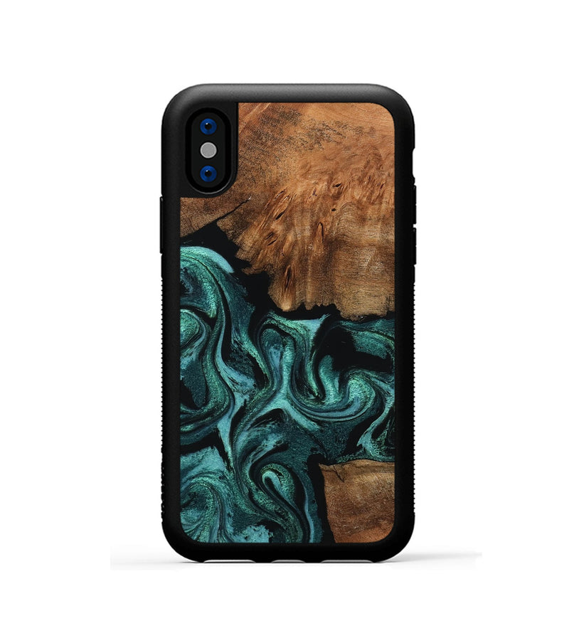 iPhone Xs Wood Phone Case - Keri (Green, 798962)