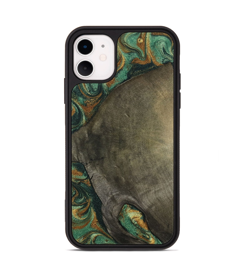 iPhone 11 Wood Phone Case - Kaisen (Green, 798964)
