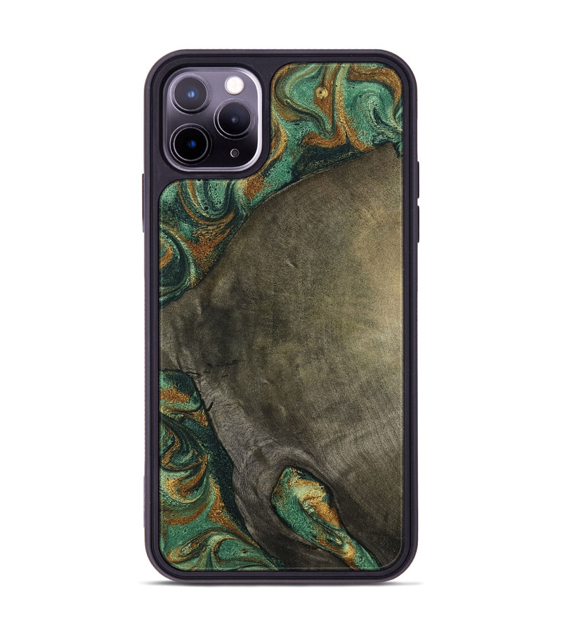 iPhone 11 Pro Max Wood Phone Case - Kaisen (Green, 798964)