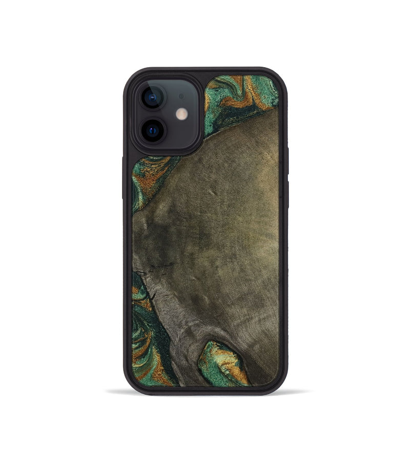 iPhone 12 mini Wood Phone Case - Kaisen (Green, 798964)