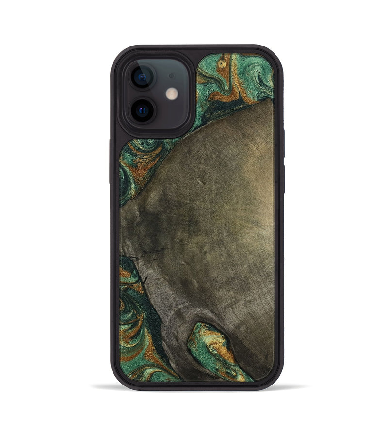 iPhone 12 Wood Phone Case - Kaisen (Green, 798964)