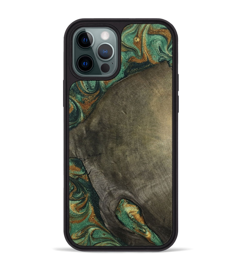 iPhone 12 Pro Max Wood Phone Case - Kaisen (Green, 798964)