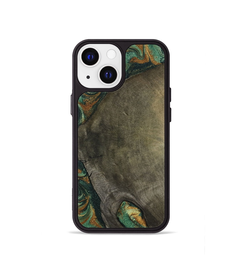 iPhone 13 mini Wood Phone Case - Kaisen (Green, 798964)