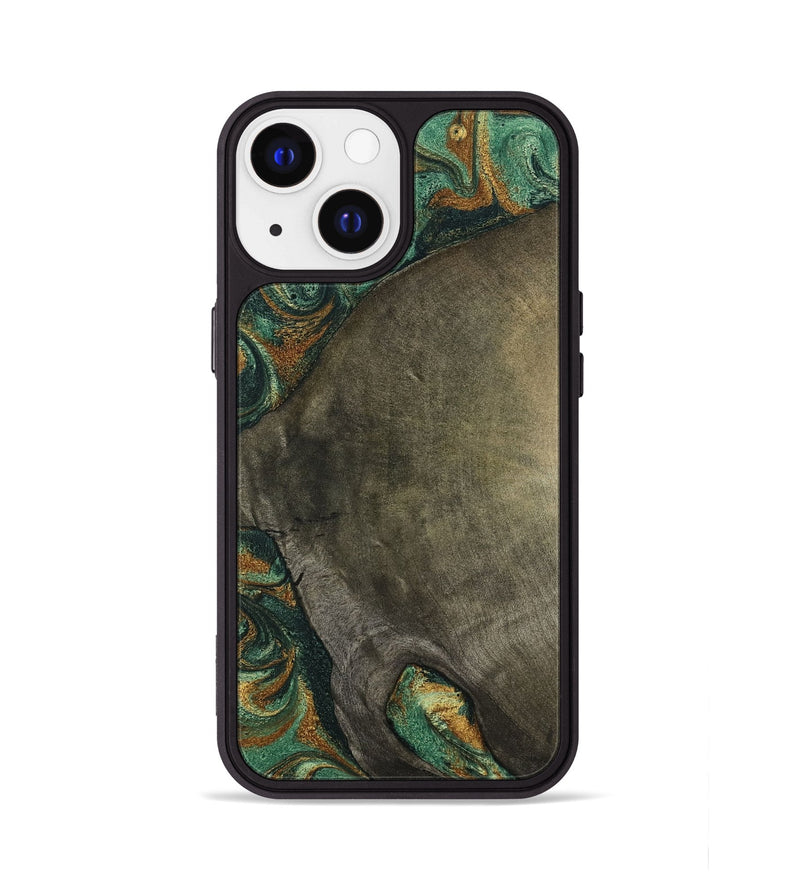 iPhone 13 Wood Phone Case - Kaisen (Green, 798964)