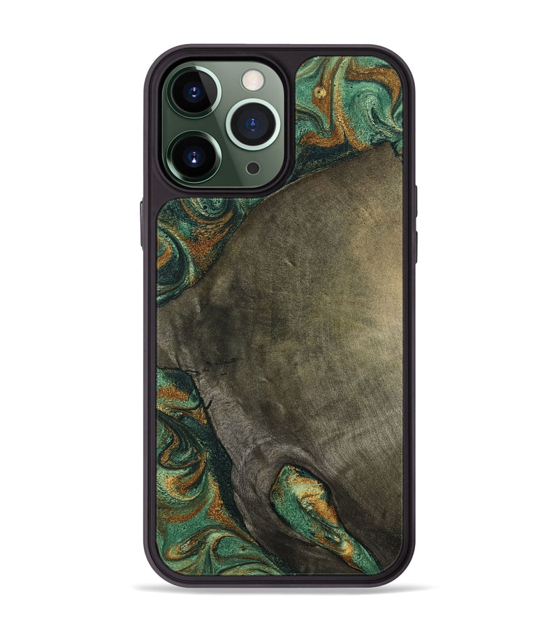 iPhone 13 Pro Max Wood Phone Case - Kaisen (Green, 798964)