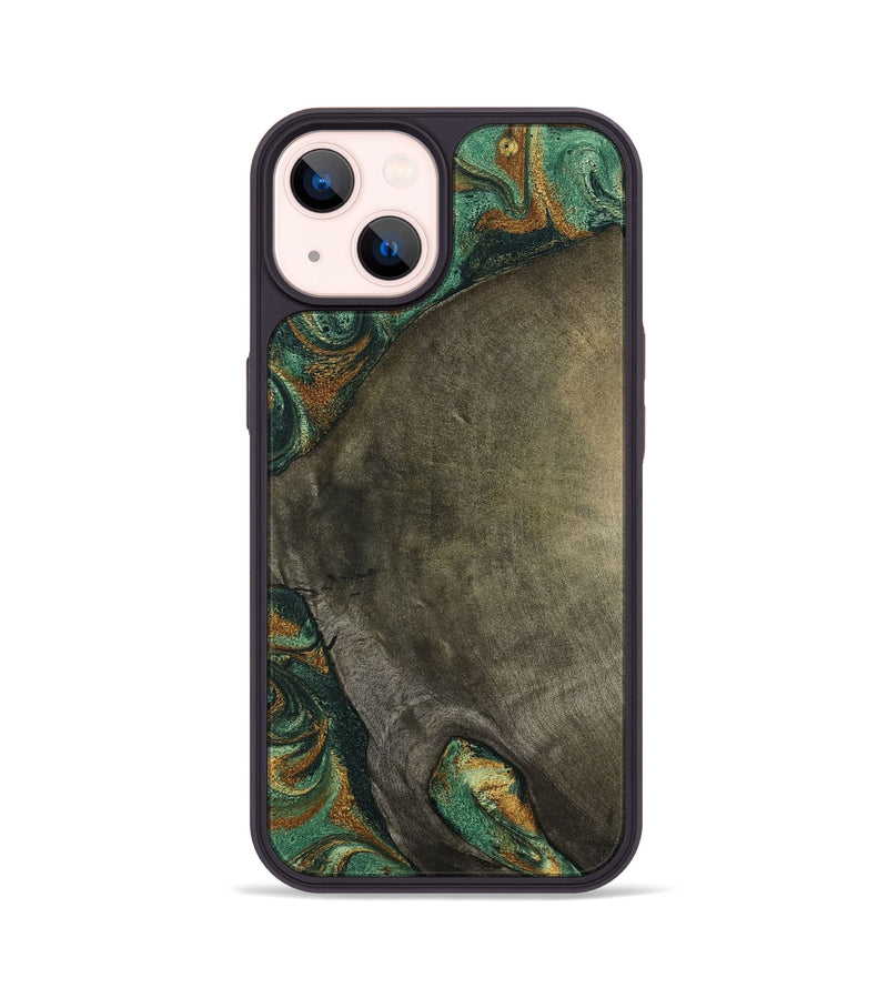 iPhone 14 Wood Phone Case - Kaisen (Green, 798964)