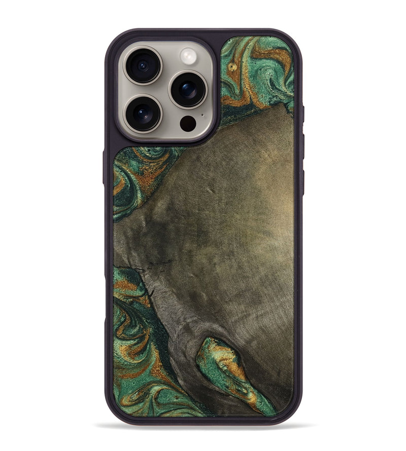 iPhone 16 Pro Max Wood Phone Case - Kaisen (Green, 798964)